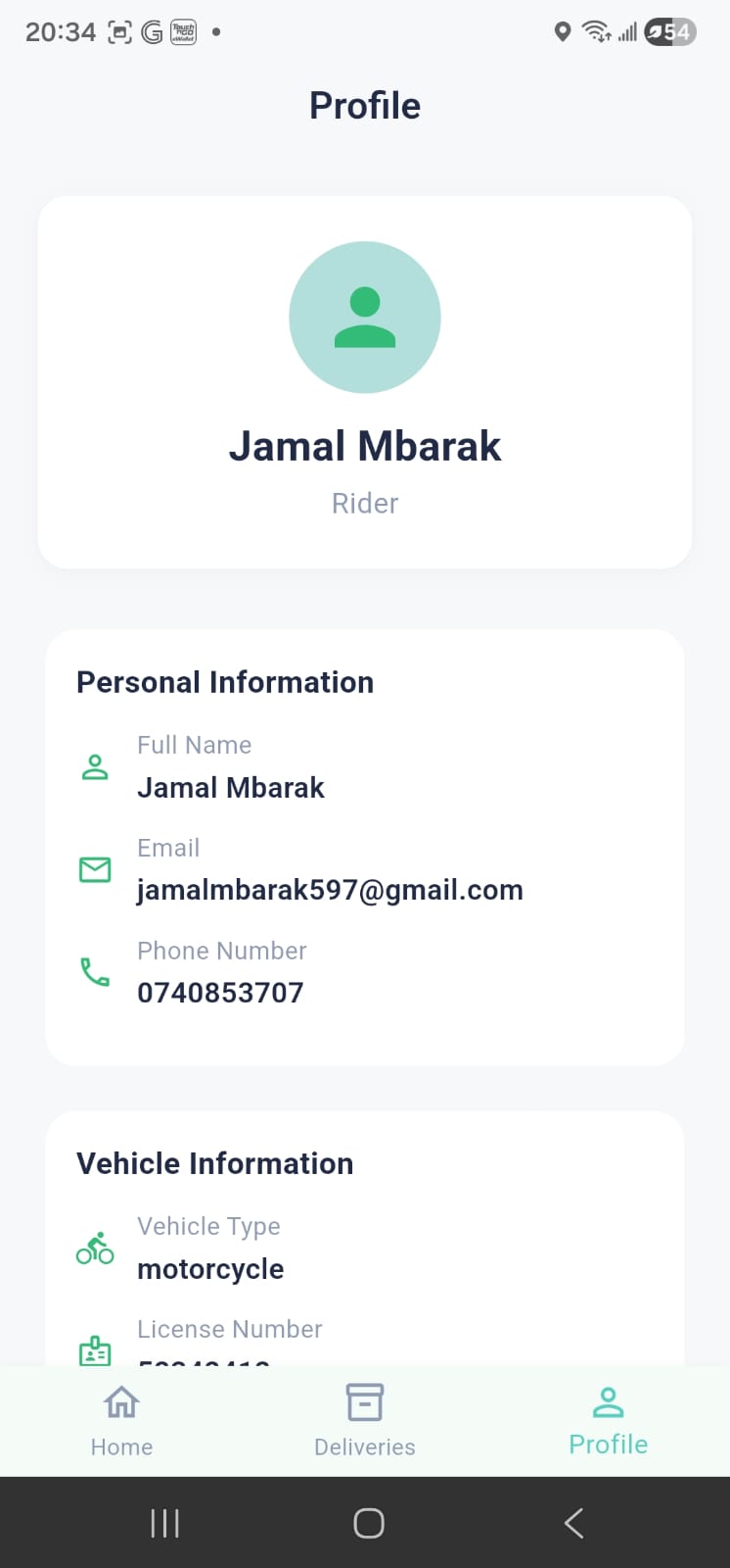 Rider App Screen 4